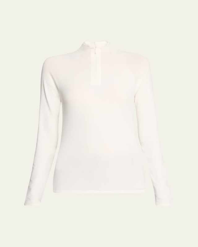 Patti Quarter-Zip Long-Sleeve Top